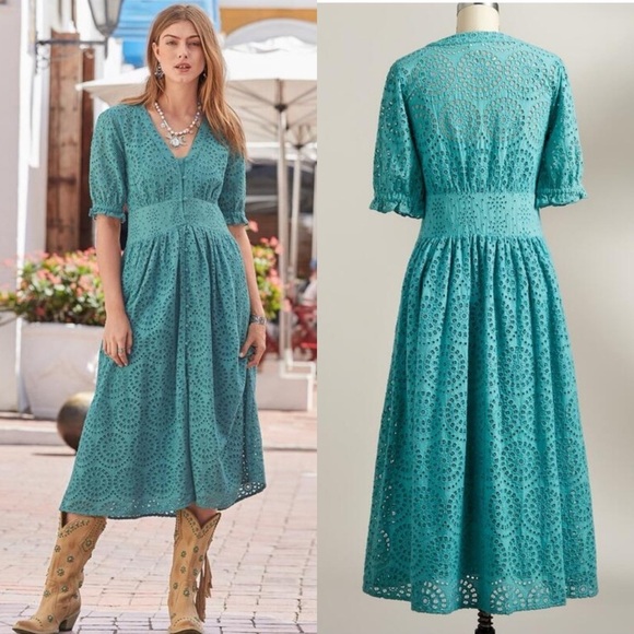 Sundance Windblown Eyelet Midi Dress - Picture 1 of 7